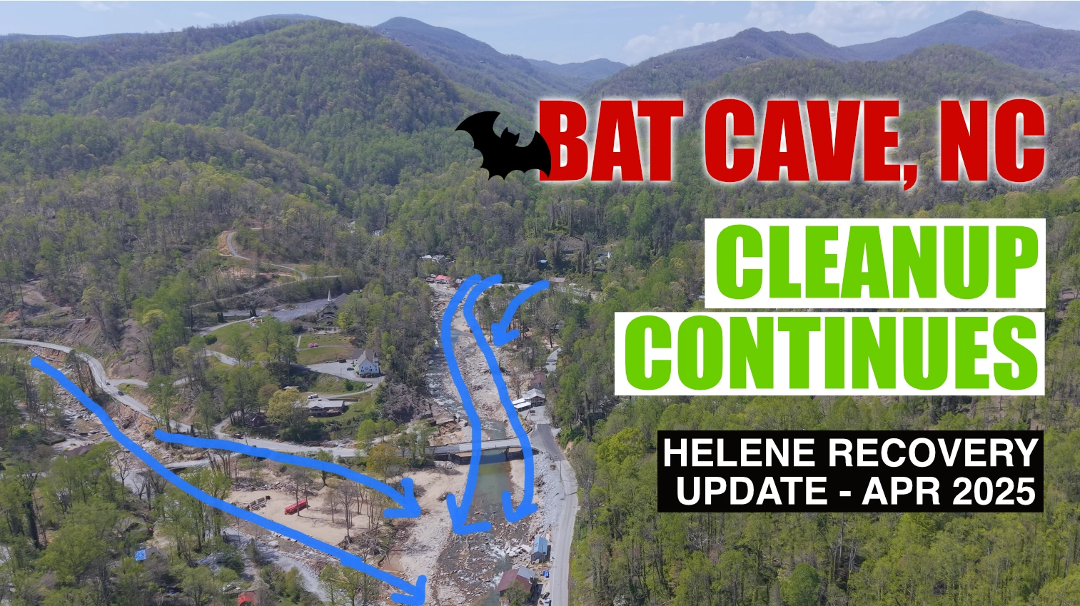 Hurricane Helene debris cleanup in Bat Cave and Chimney Rock of Hickory Nut Gorge.